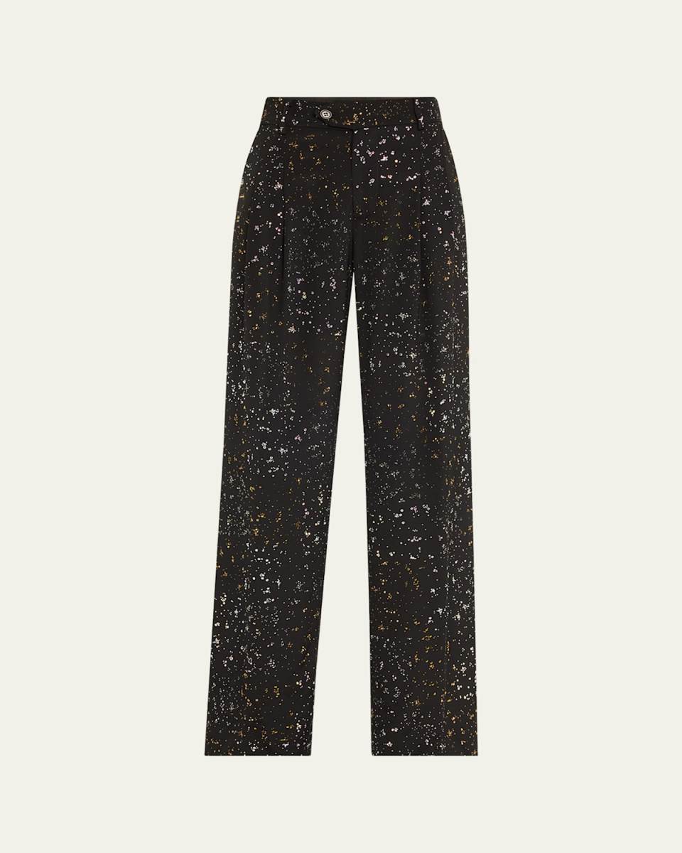 Meteor Shower Embellished Pleated Baggy Trousers